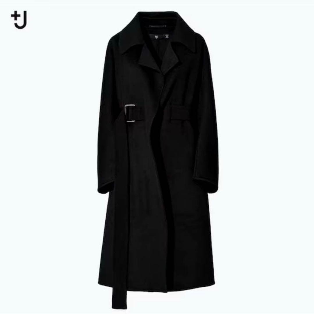 新品タグ付✨ ユニクロ ＋J カシミヤブレンド ラップロングコート M ブラック