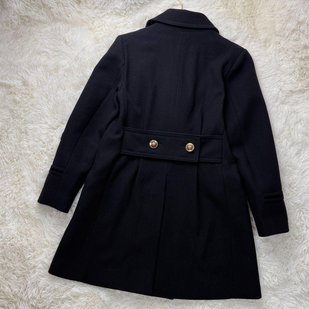 美品♡COACH コーチ ワッペン デザイン 金釦 ボタン ウール コート 黒