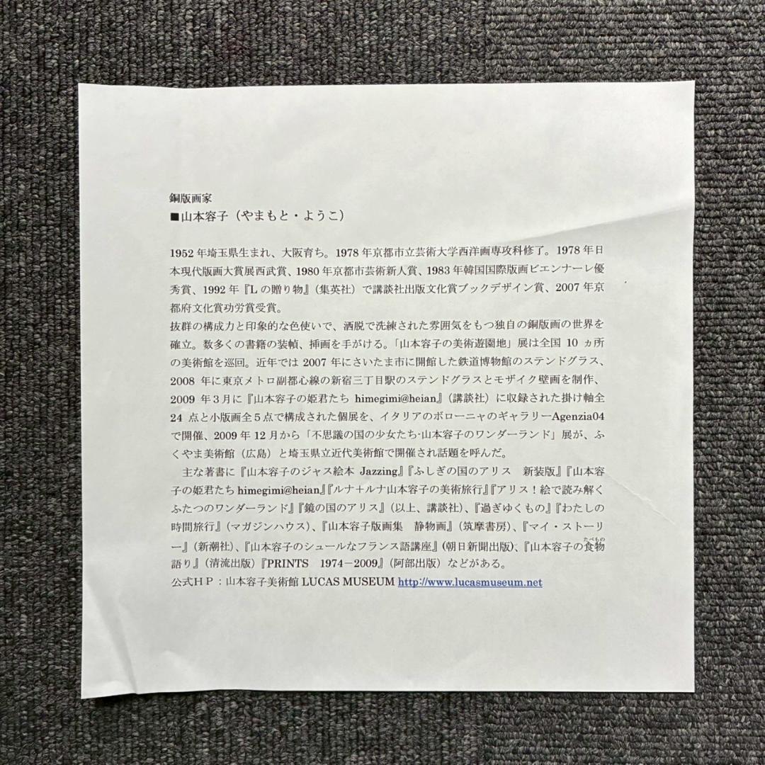 美品 山本容子「赤毛のアンの贈り物」エッチング+手彩色 直筆サイン入 1991年