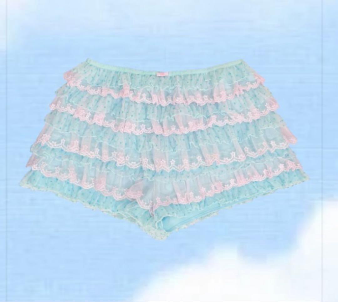 パンツ igusa 193 Star dot lace pants (sky blue)