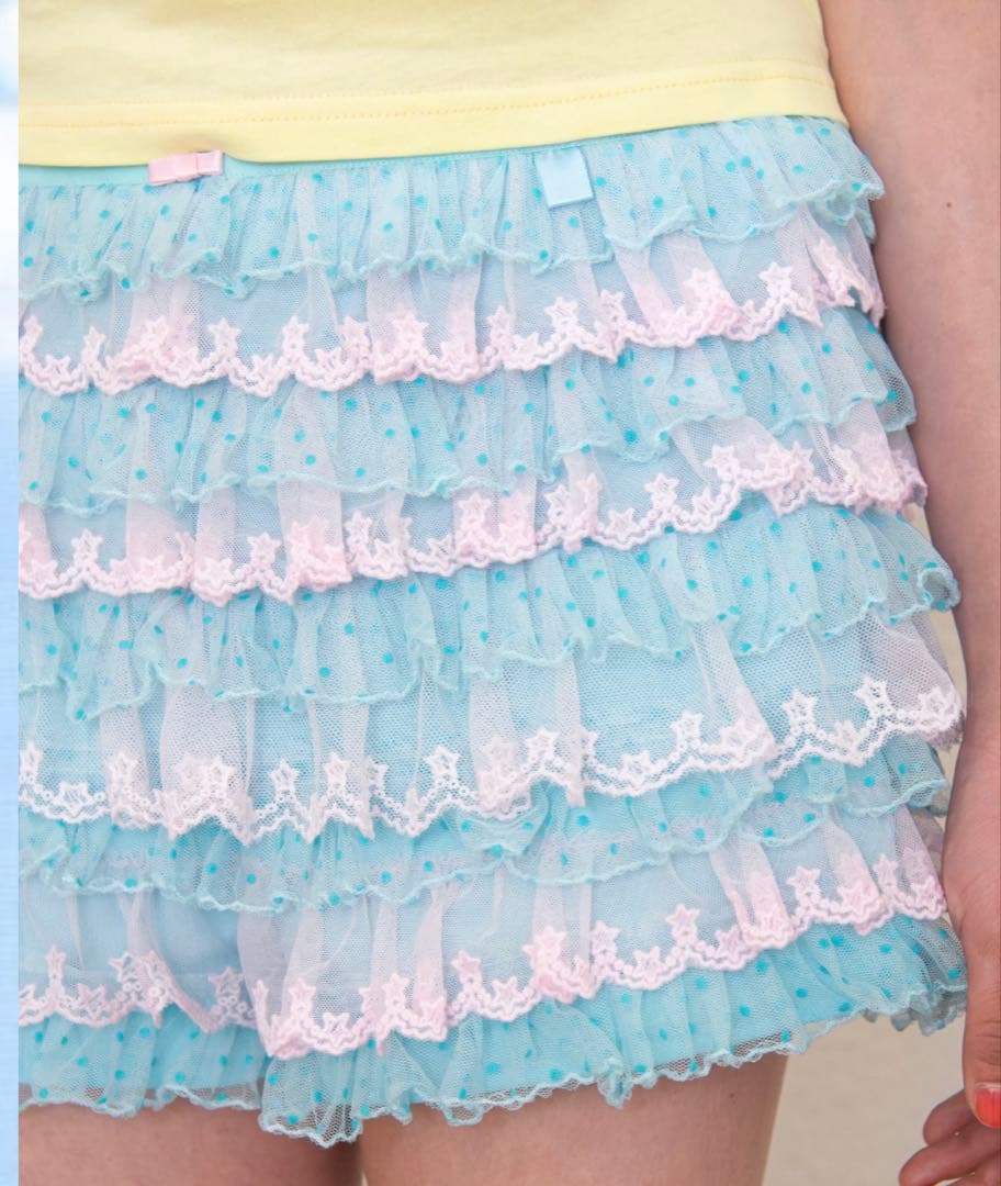 パンツ igusa 193 Star dot lace pants (sky blue)