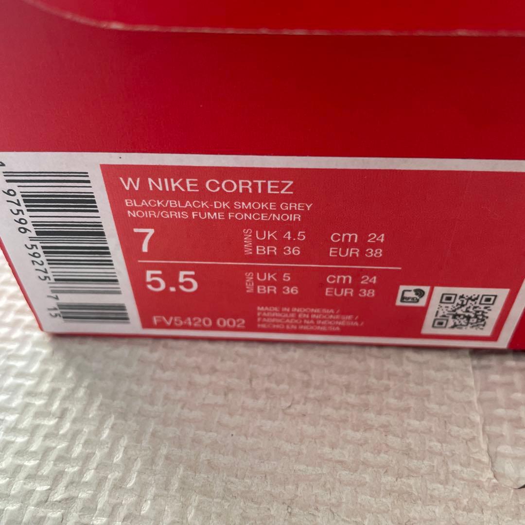 NIKE FV5420-002 ブラックスニーカー24cm ナイキ　コルテッツ