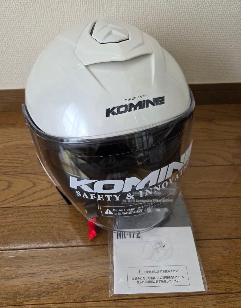 KOMINE HK-172 FL FRP ジェットヘルメット　パールホワイト