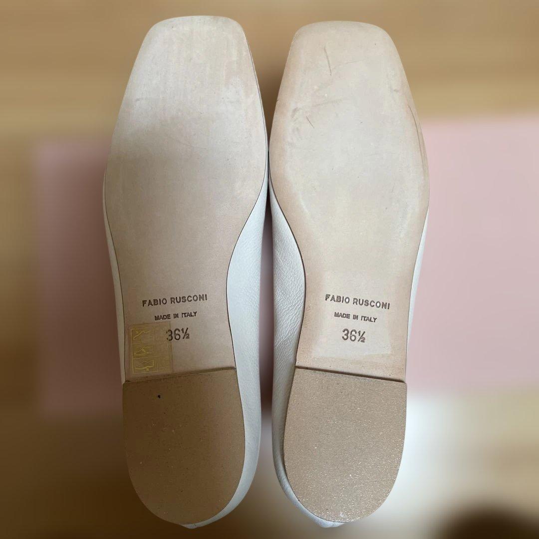 【新品】FABIO RUSCONI☆ スクエアトゥフラットパンプス 23.5cm