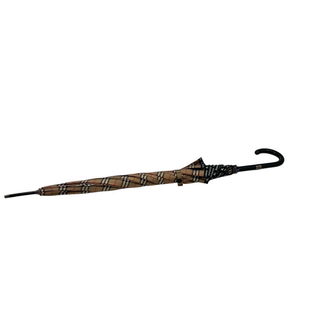 良品 BURBERRY バーバリー 長傘 ノバチェック ロゴプレート 雨傘