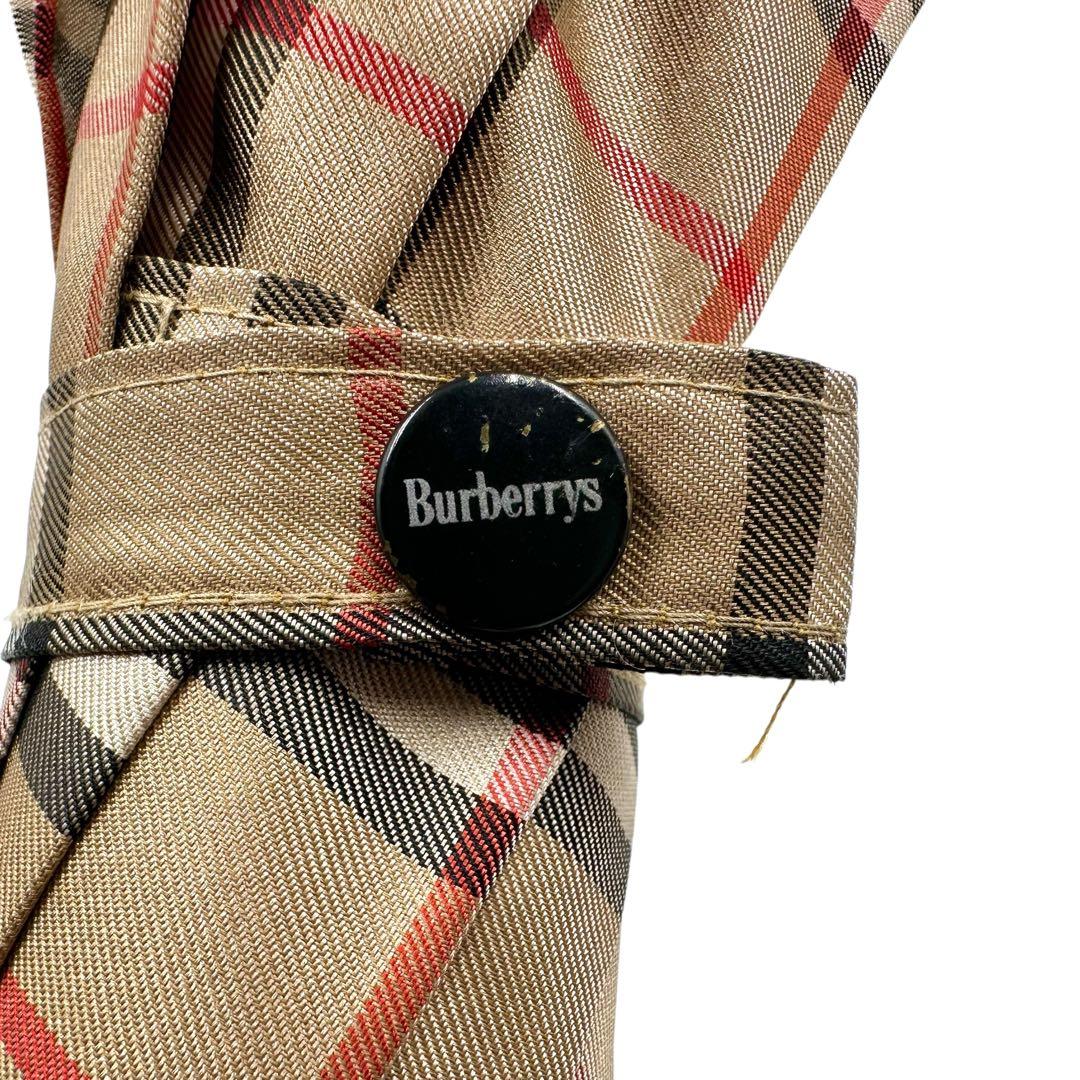良品 BURBERRY バーバリー 長傘 ノバチェック ロゴプレート 雨傘