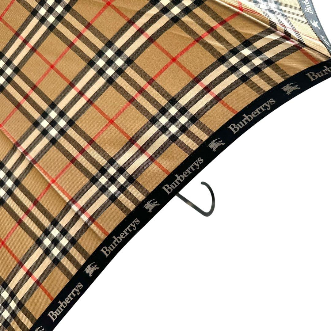 良品 BURBERRY バーバリー 長傘 ノバチェック ロゴプレート 雨傘