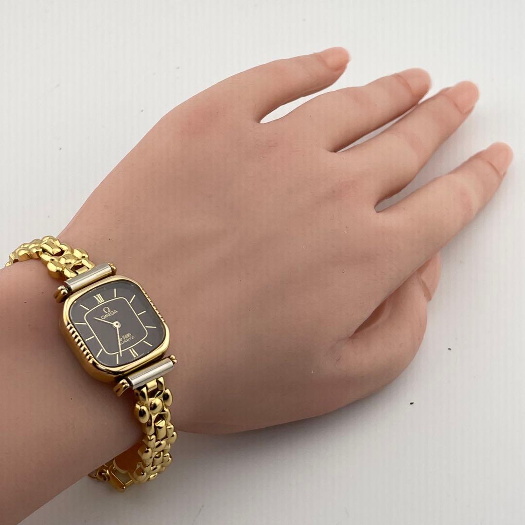 【稼働/新品電池】オメガ　デビル　スクエア　腕時計　ブレスウォッチ　ヴィンテージ