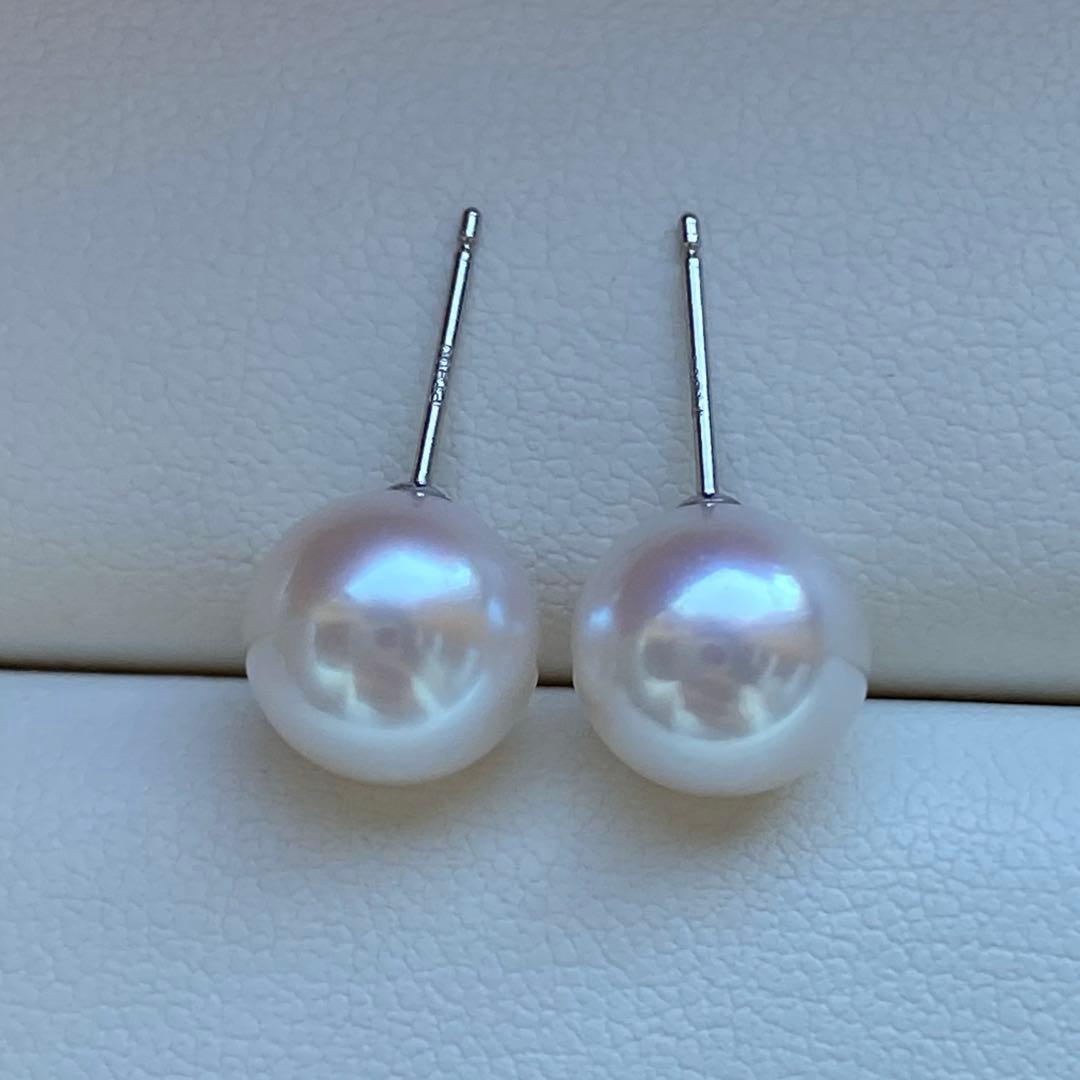 1945 あこや真珠　pt900 大玉　8.5-9mm 目立つキズ無し　ピアス