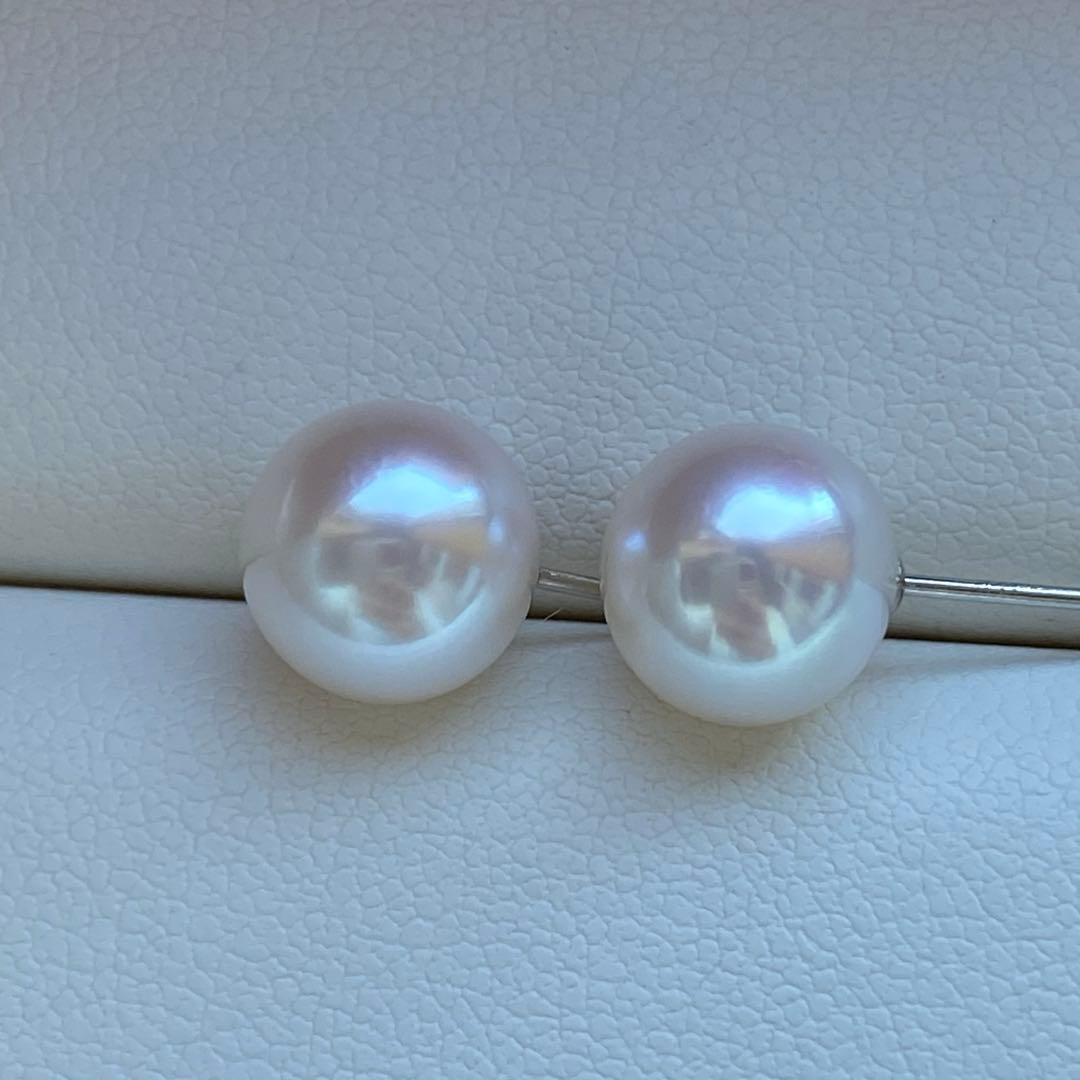 1945 あこや真珠　pt900 大玉　8.5-9mm 目立つキズ無し　ピアス
