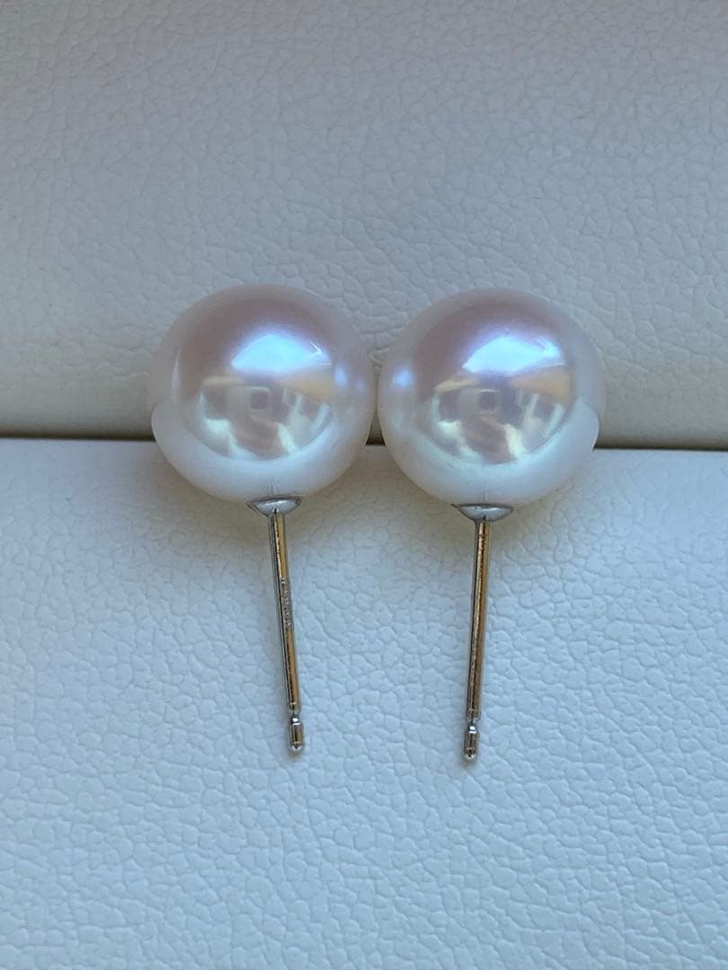1945 あこや真珠　pt900 大玉　8.5-9mm 目立つキズ無し　ピアス