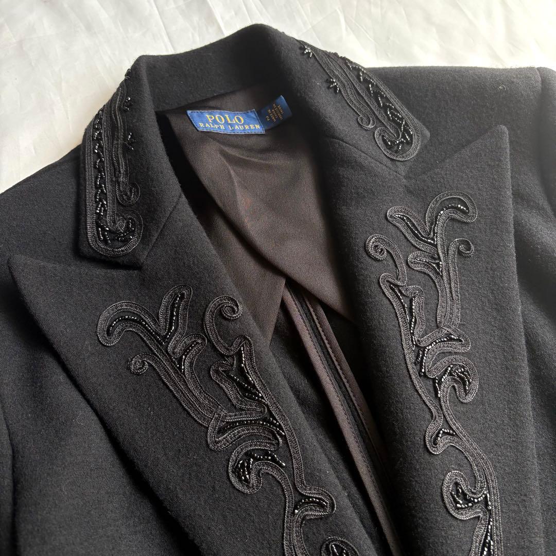 ポロ ラルフローレン★ウール100 パスマントリーコード刺繍　ビーズ ジャケット