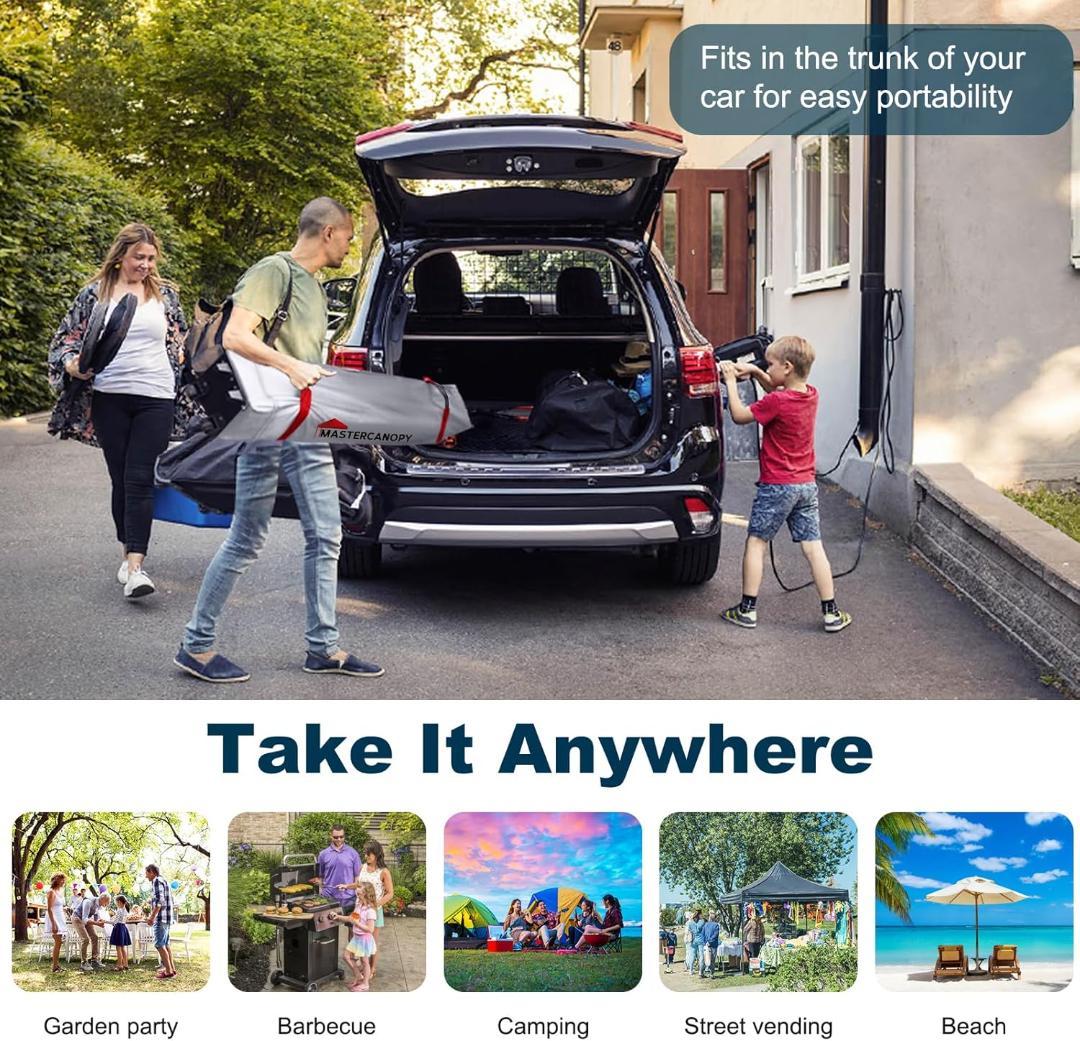 マスターキャノピー　ワンタッチタープテント サイドシートセット 3Mグレー