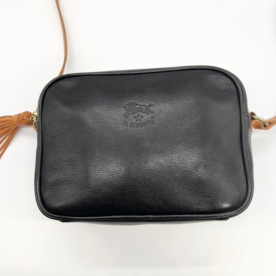 美品✨イルビゾンテ　ショルダーバッグ　カメラバッグ　レザー　ブラック　タッセル