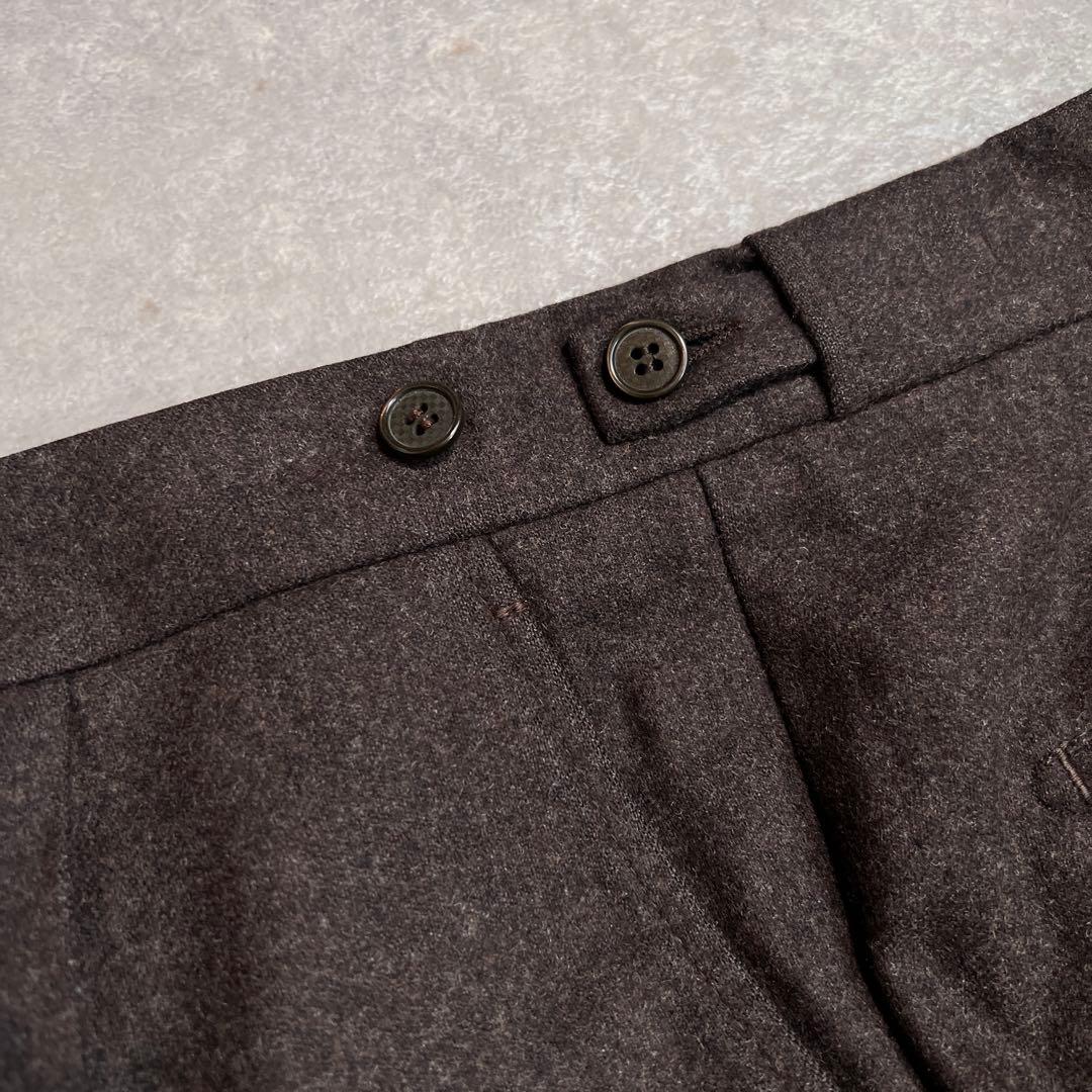 SPIRIT BERWICH カノニコウールフランネル スラックス ブラウン46
