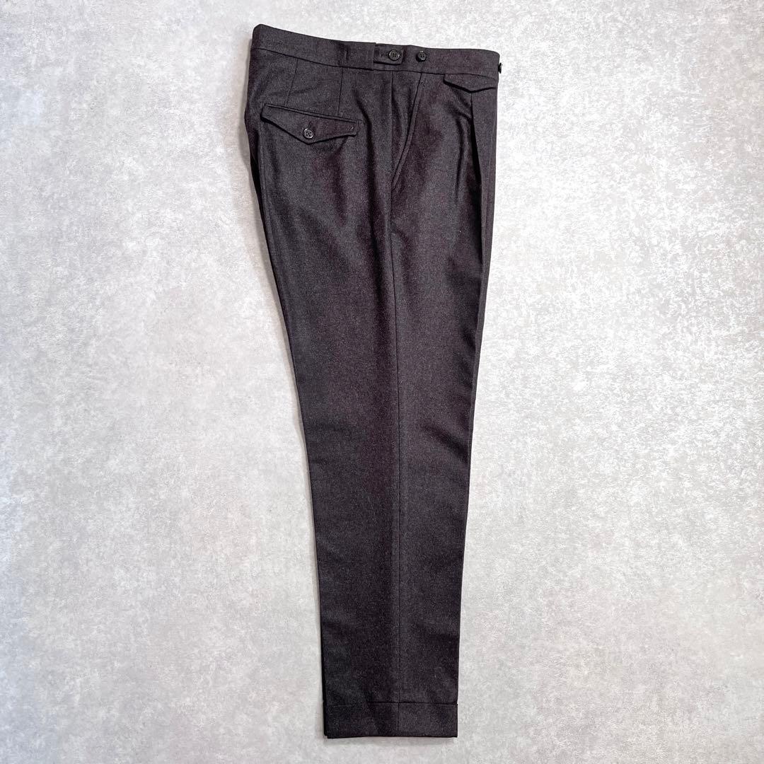 SPIRIT BERWICH カノニコウールフランネル スラックス ブラウン46