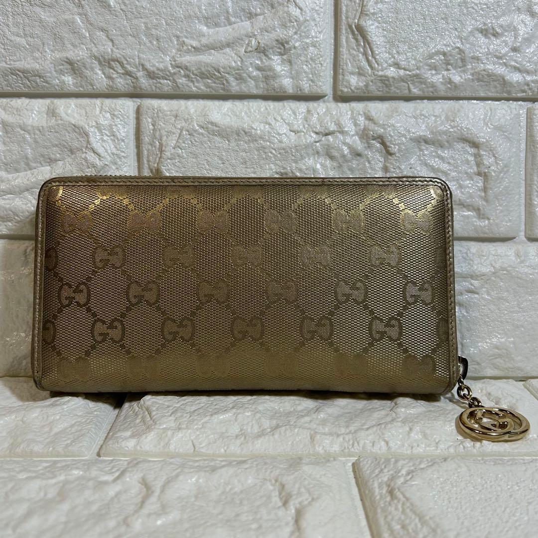 GUCCI インプリメ　ラウンドファスナー 長財布　GG柄