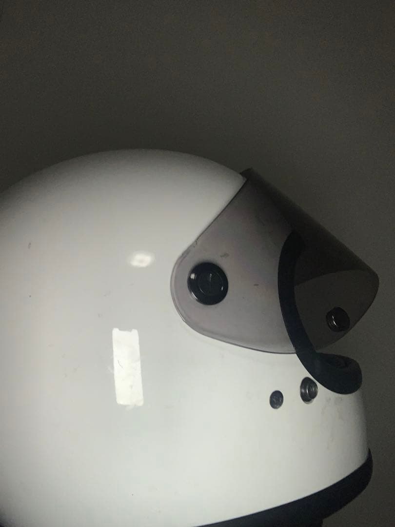 族ヘル　ホワイト　フルフェイス　バイク　ヘルメット　Mサイズ　インカム付き