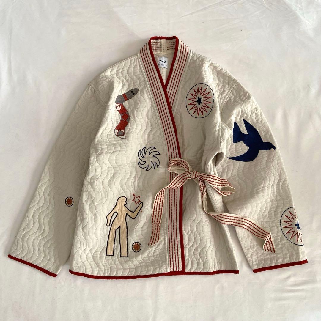 完売品✨ZARA ザラ 刺繍 フォークロア キルティング ジャケット 羽織り