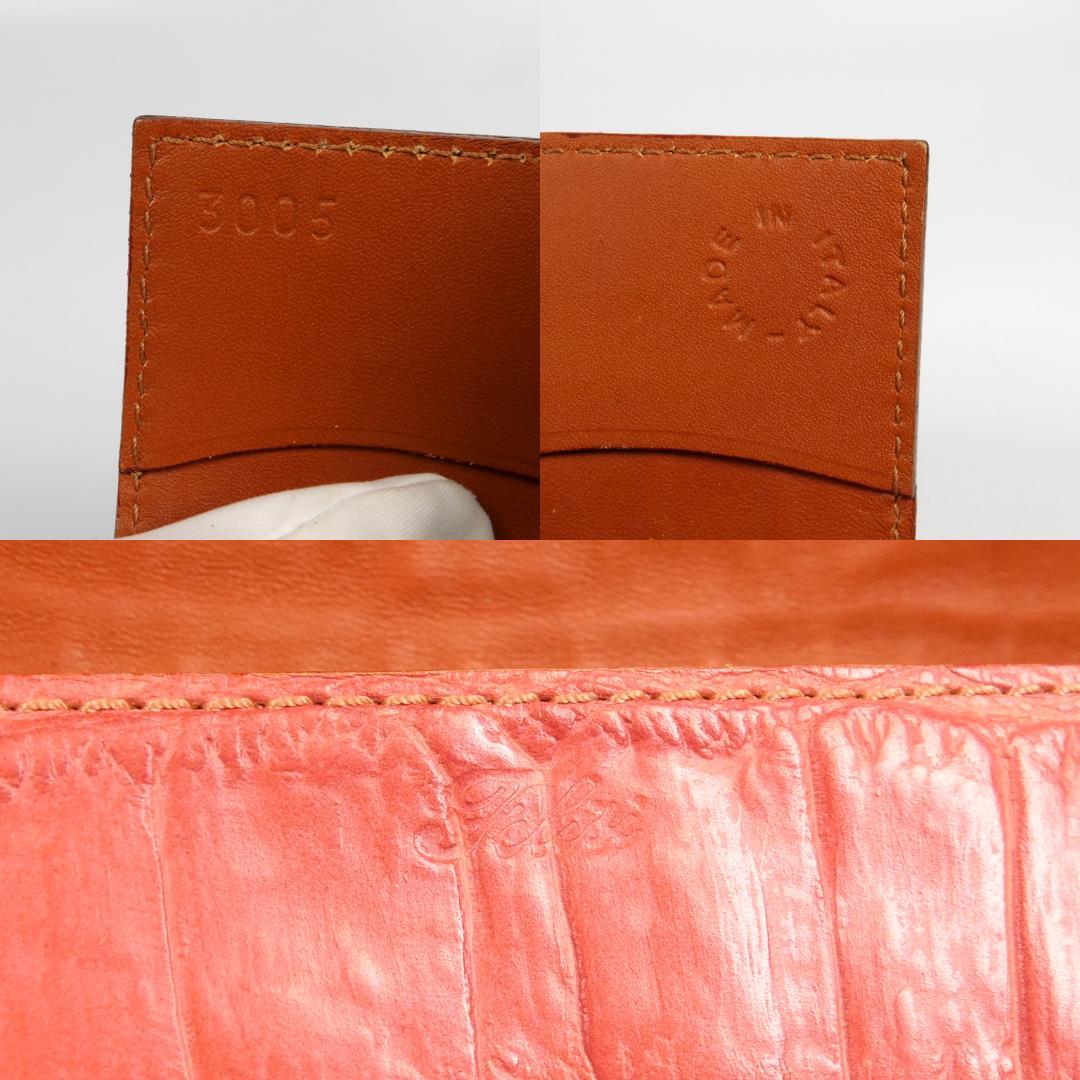 希少美品✨フェリージ 長財布 3005 コロコロ クロコ型押し レザー ピンク