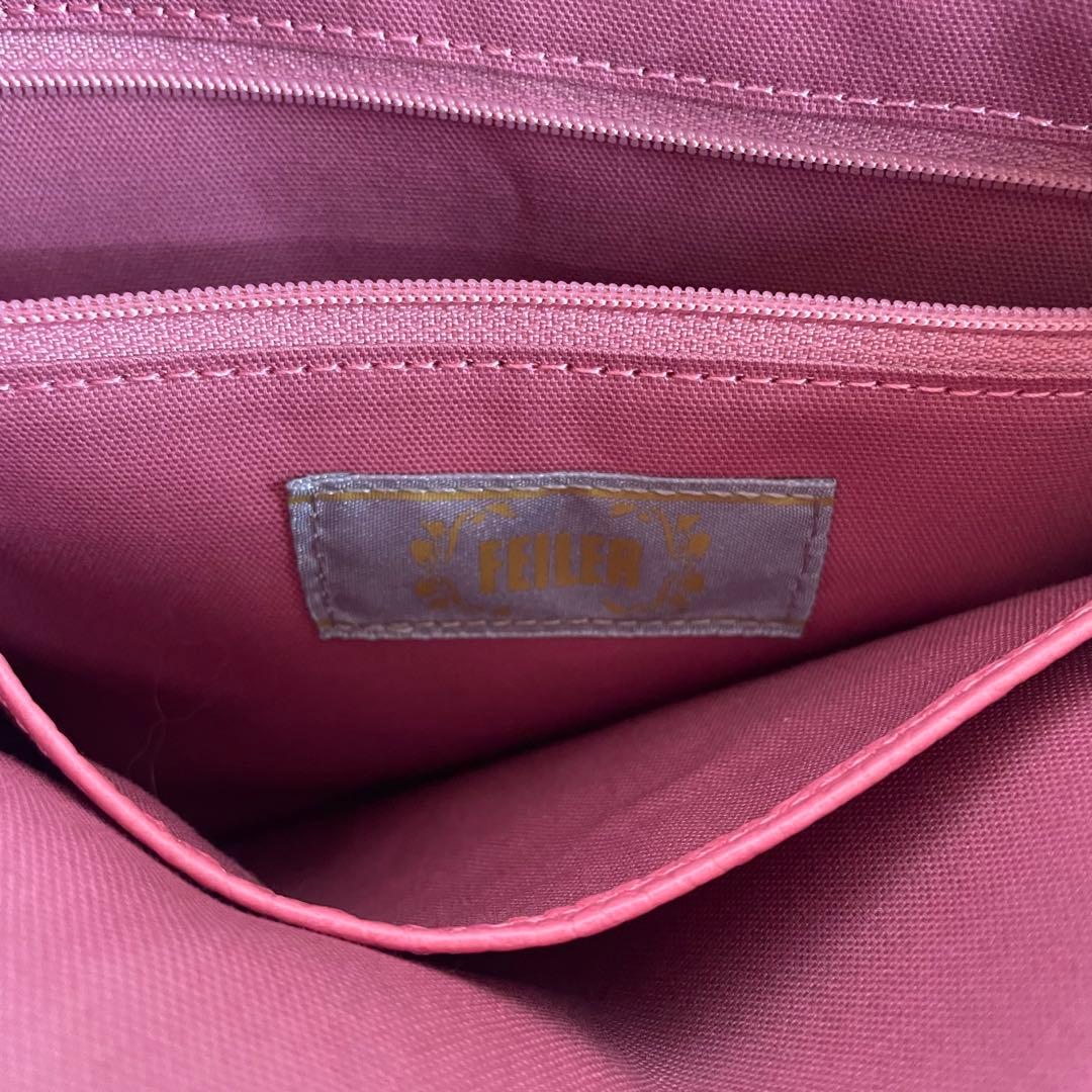 FEILER フェイラー ユニカラー トートバッグ ショルダーバック ピンク