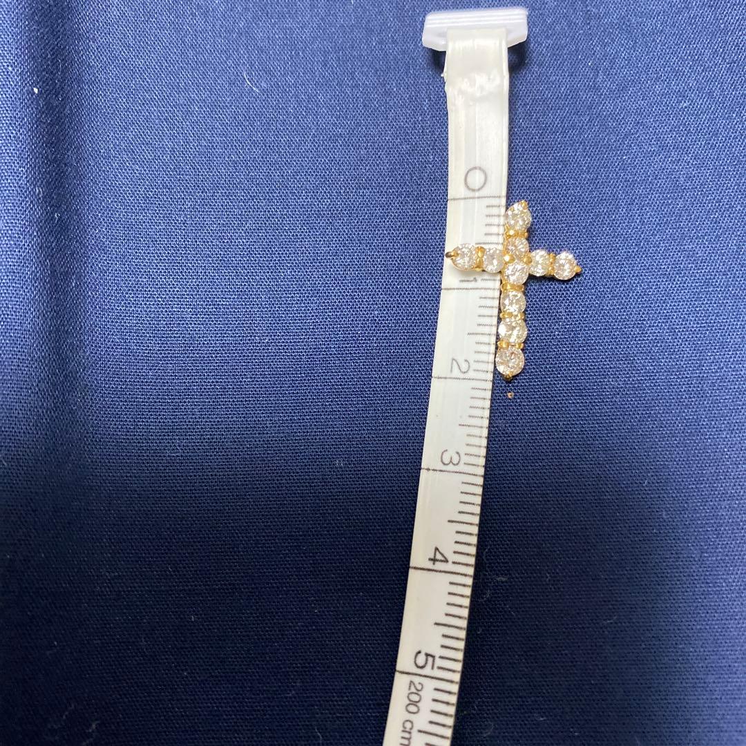 中古品k18 ダイヤモンドクロスペンダント