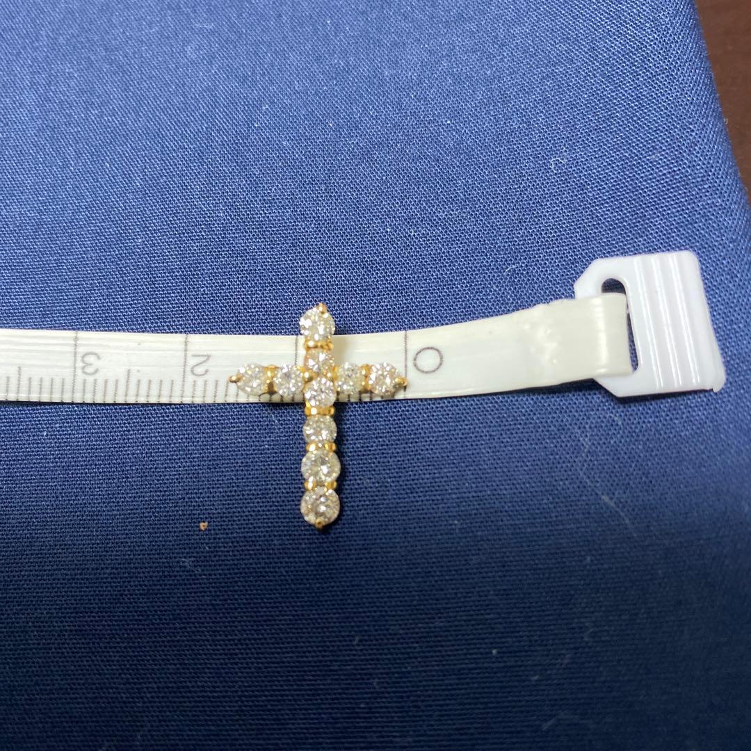 中古品k18 ダイヤモンドクロスペンダント