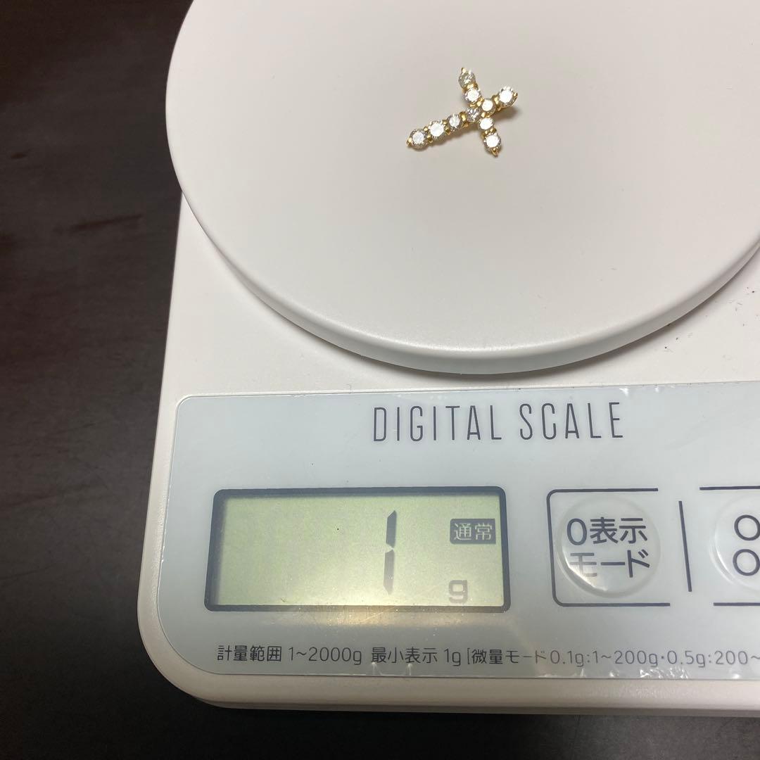 中古品k18 ダイヤモンドクロスペンダント