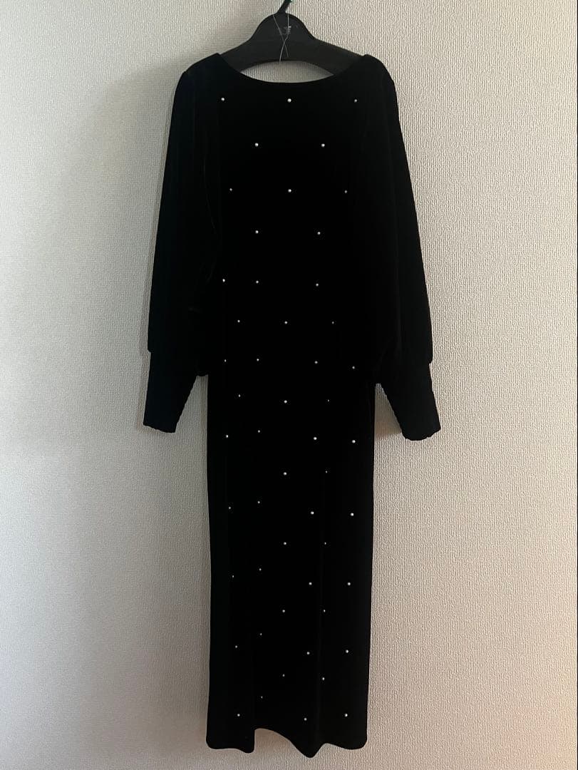【uuu】Ameri BACK OPEN VELOUR DRESS