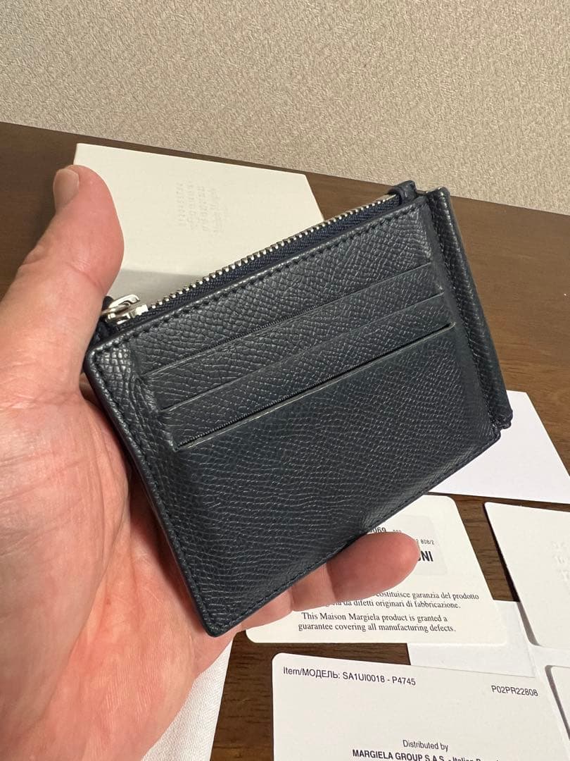 マルジェラ マネークリップ グレインレザー 希少ダークネイビー 22AW