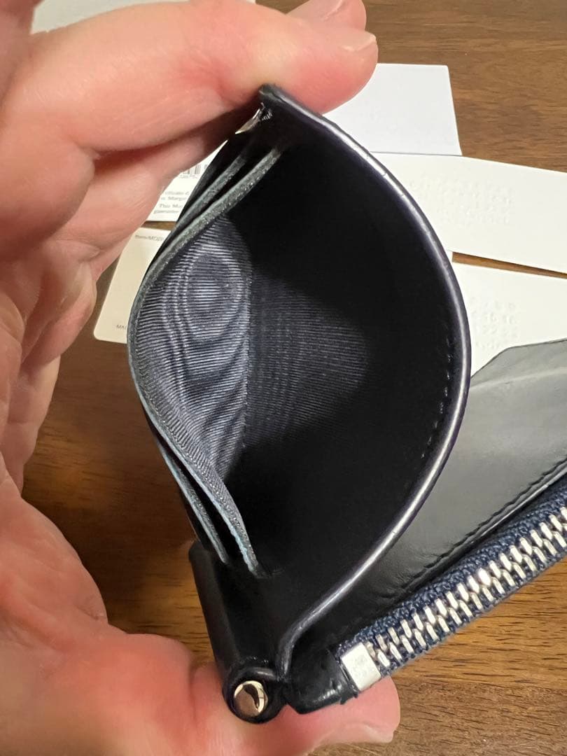 マルジェラ マネークリップ グレインレザー 希少ダークネイビー 22AW