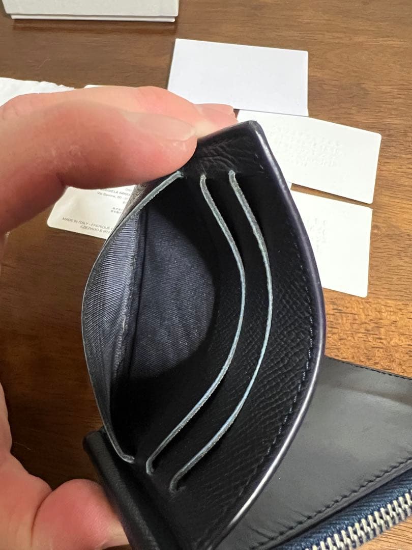 マルジェラ マネークリップ グレインレザー 希少ダークネイビー 22AW