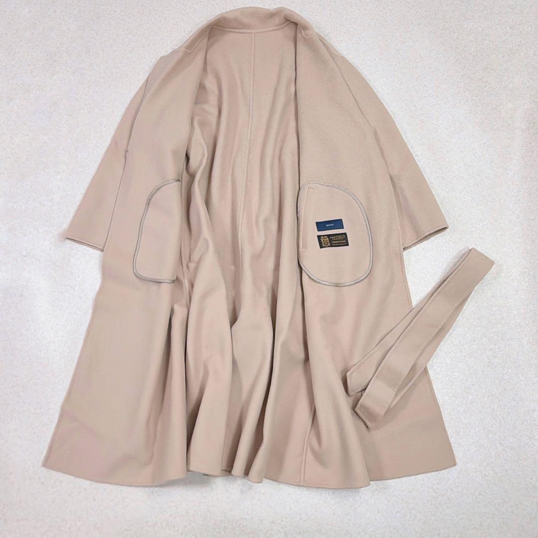 シップス MANTECO リバーコート ロング 36 ゆったり　ピンク