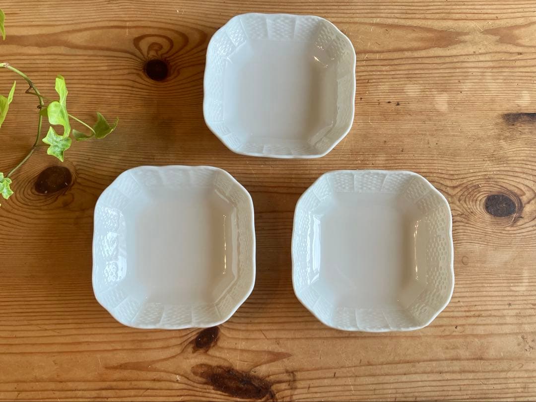 ジノリ　ベッキオホワイト　11.5スクエアディッシュ×3