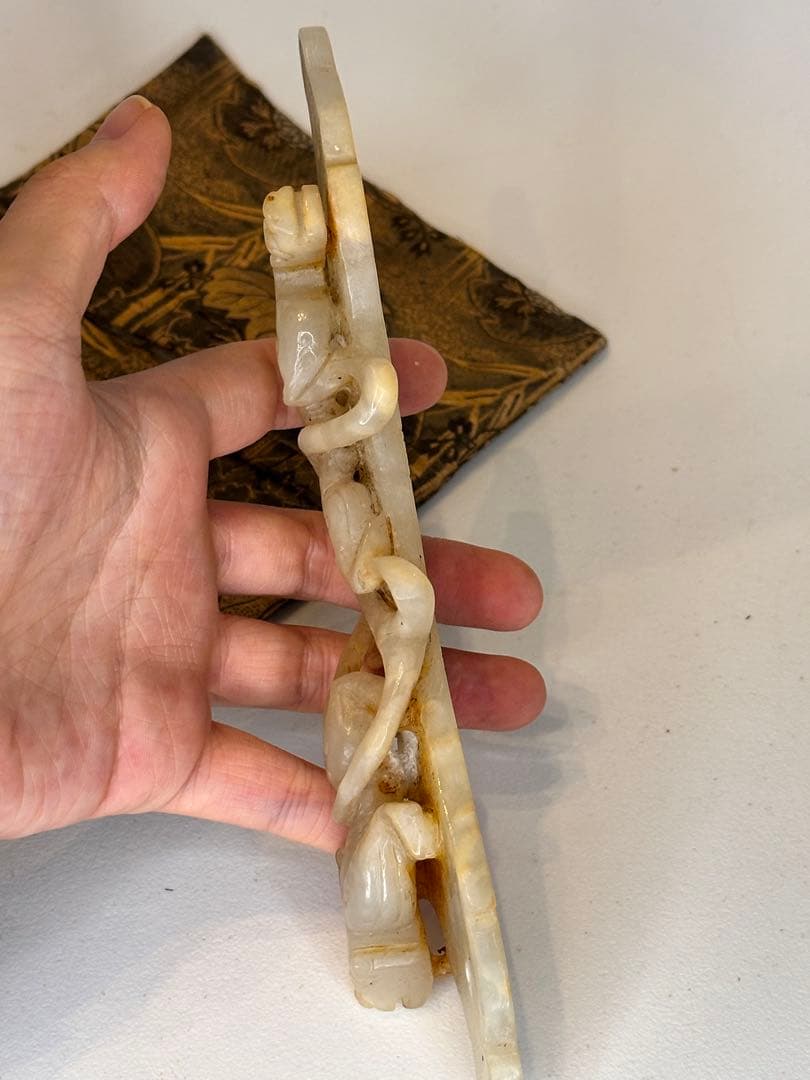 中国 古玉 瑞獣彫 玉佩 共袋 旧蔵品 コレクション