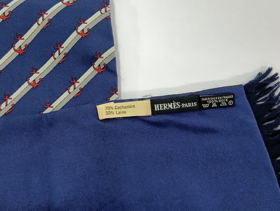 248 HERMES エルメス ストール マフラー 碇模様