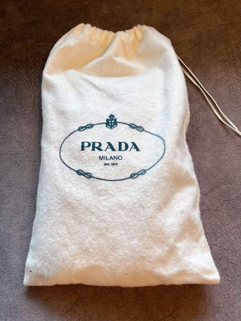 新品未使用 PRADA プラダ ライトブルー エコファー バッグ ポーチ