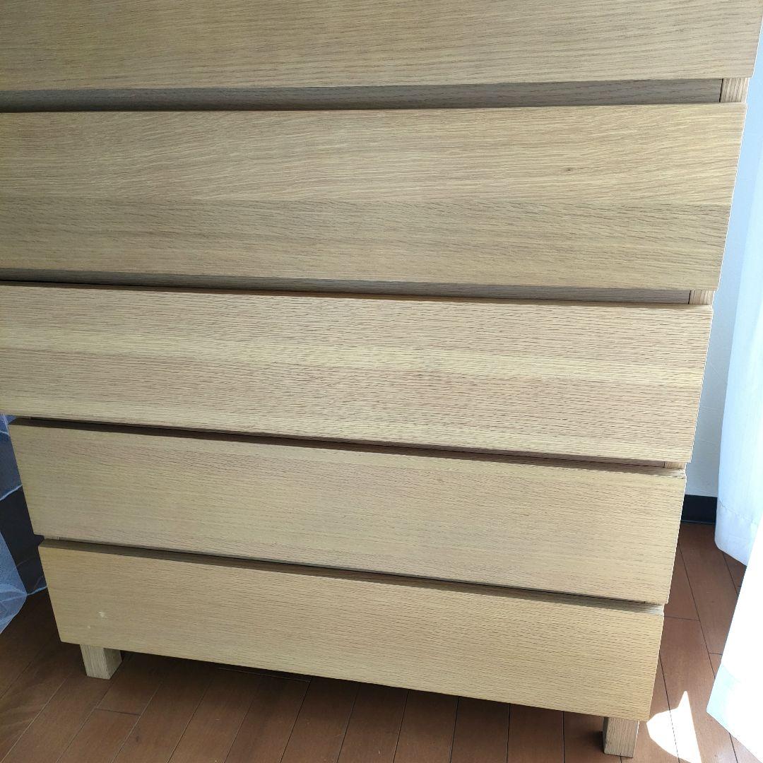 無印良品 オーク材 チェスト6段 ワイド 脚付き【ジャンク】