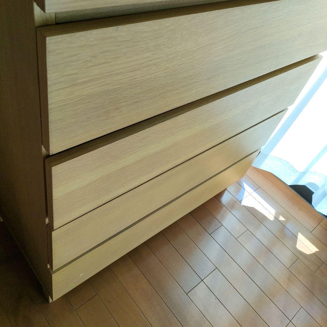 無印良品 オーク材 チェスト6段 ワイド 脚付き【ジャンク】