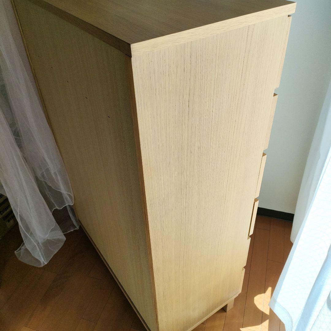 無印良品 オーク材 チェスト6段 ワイド 脚付き【ジャンク】