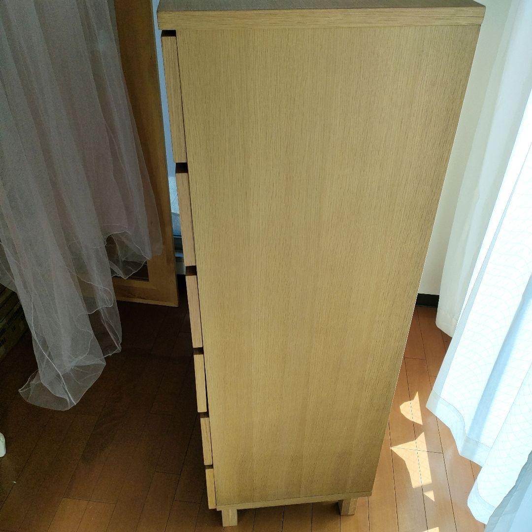 無印良品 オーク材 チェスト6段 ワイド 脚付き【ジャンク】