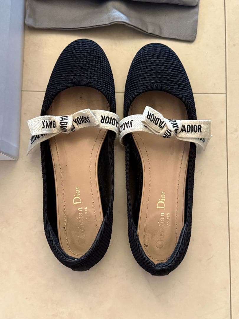 【訳あり】 DIOR ／J´A DIOR バレエフラットシューズ　37ハーフ