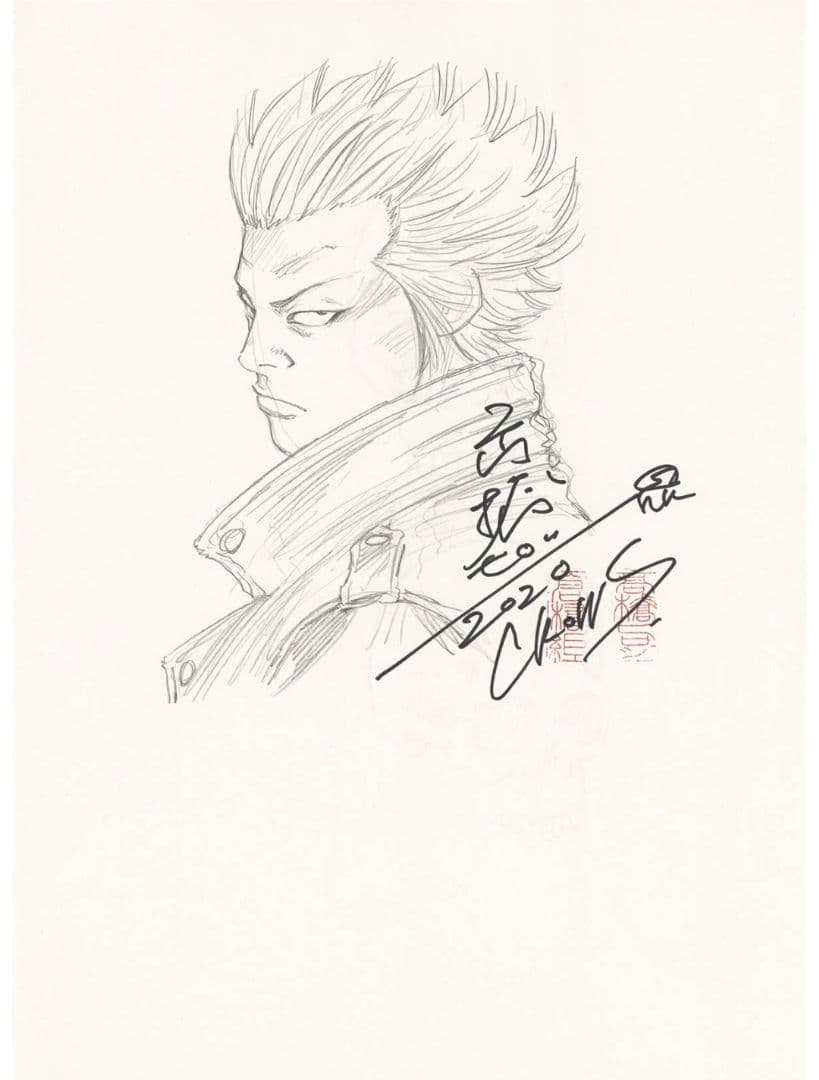 高橋ヒロシ 原画　直筆イラスト「クローズ」 阪東秀人