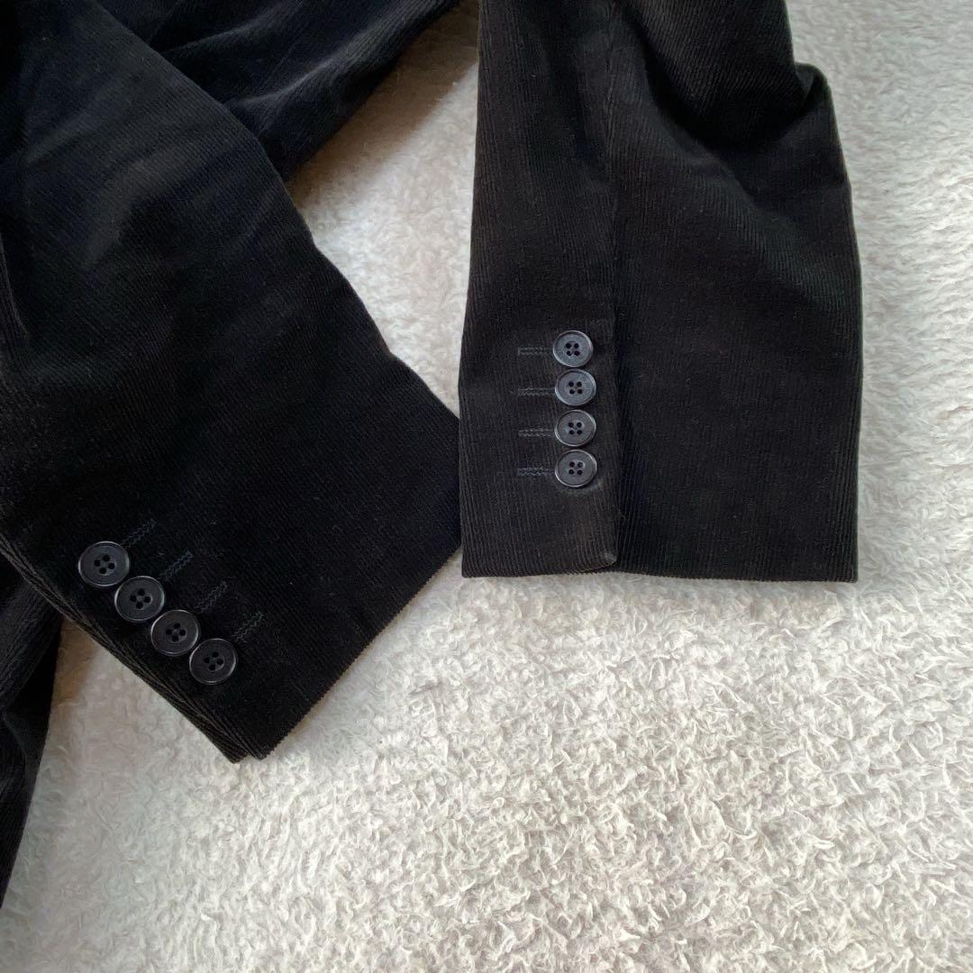 【美品】バーバリーブラック テーラードジャケット コーデュロイ ノバチェック M