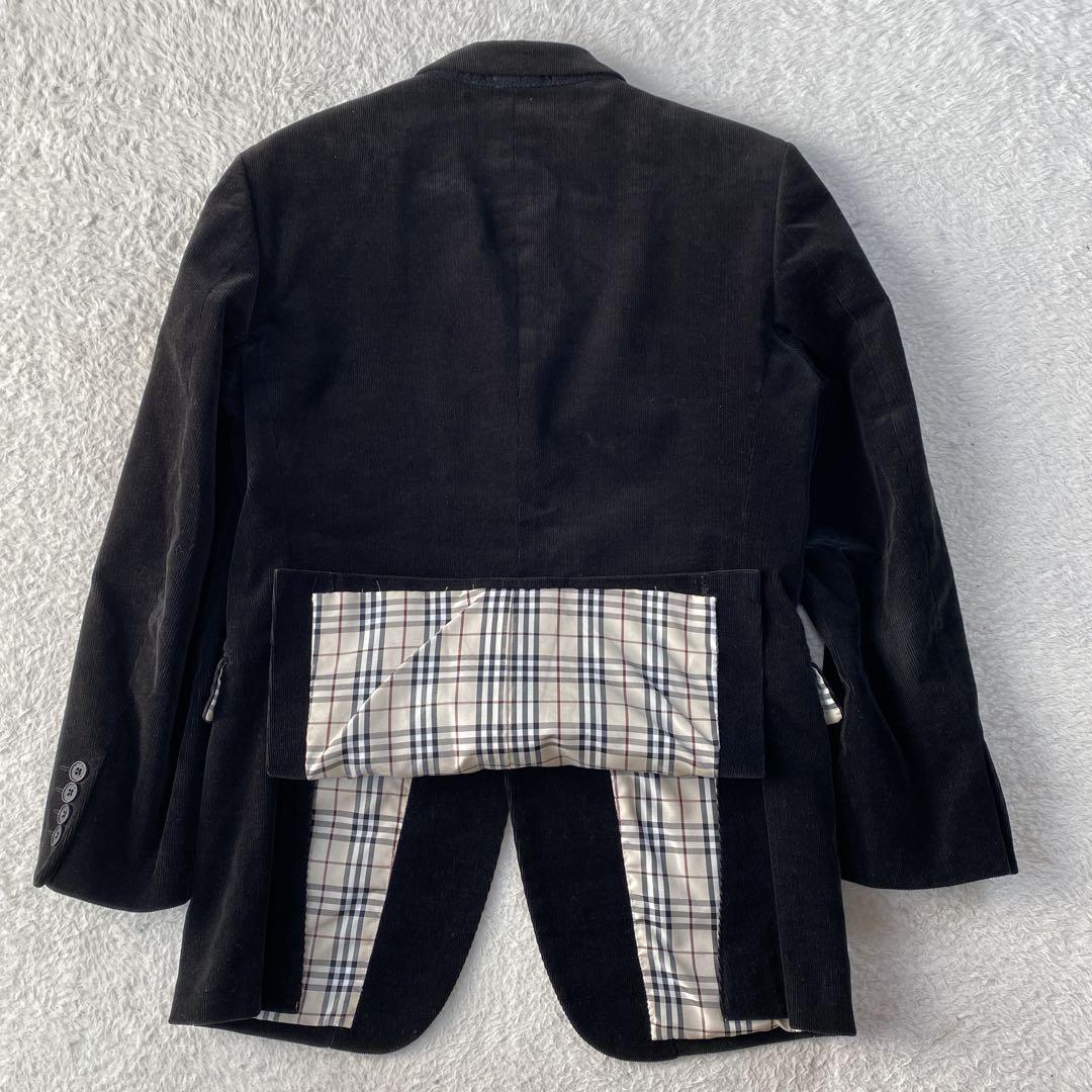 【美品】バーバリーブラック テーラードジャケット コーデュロイ ノバチェック M
