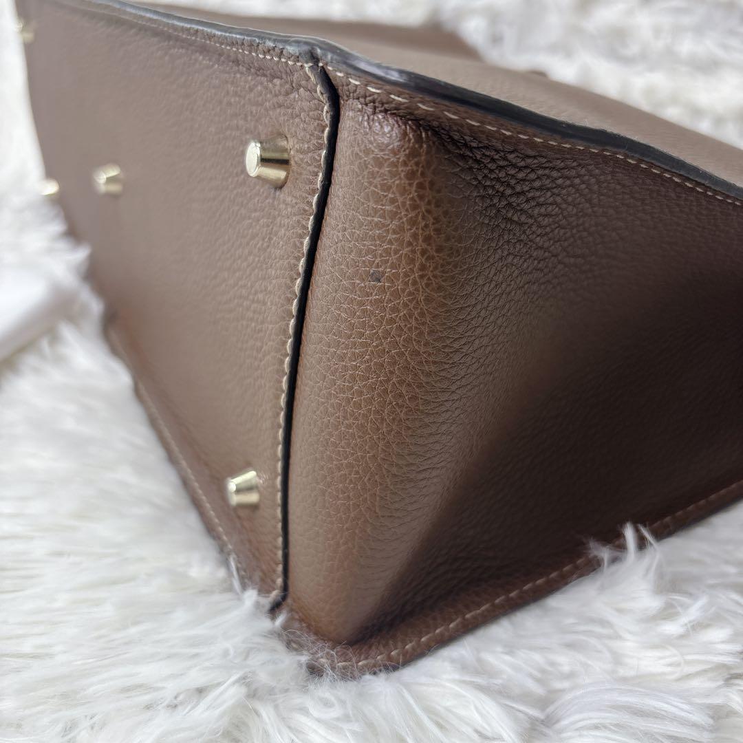 未使用級　FURLA ブラウン ビジネスバッグ　A4 トートバッグ