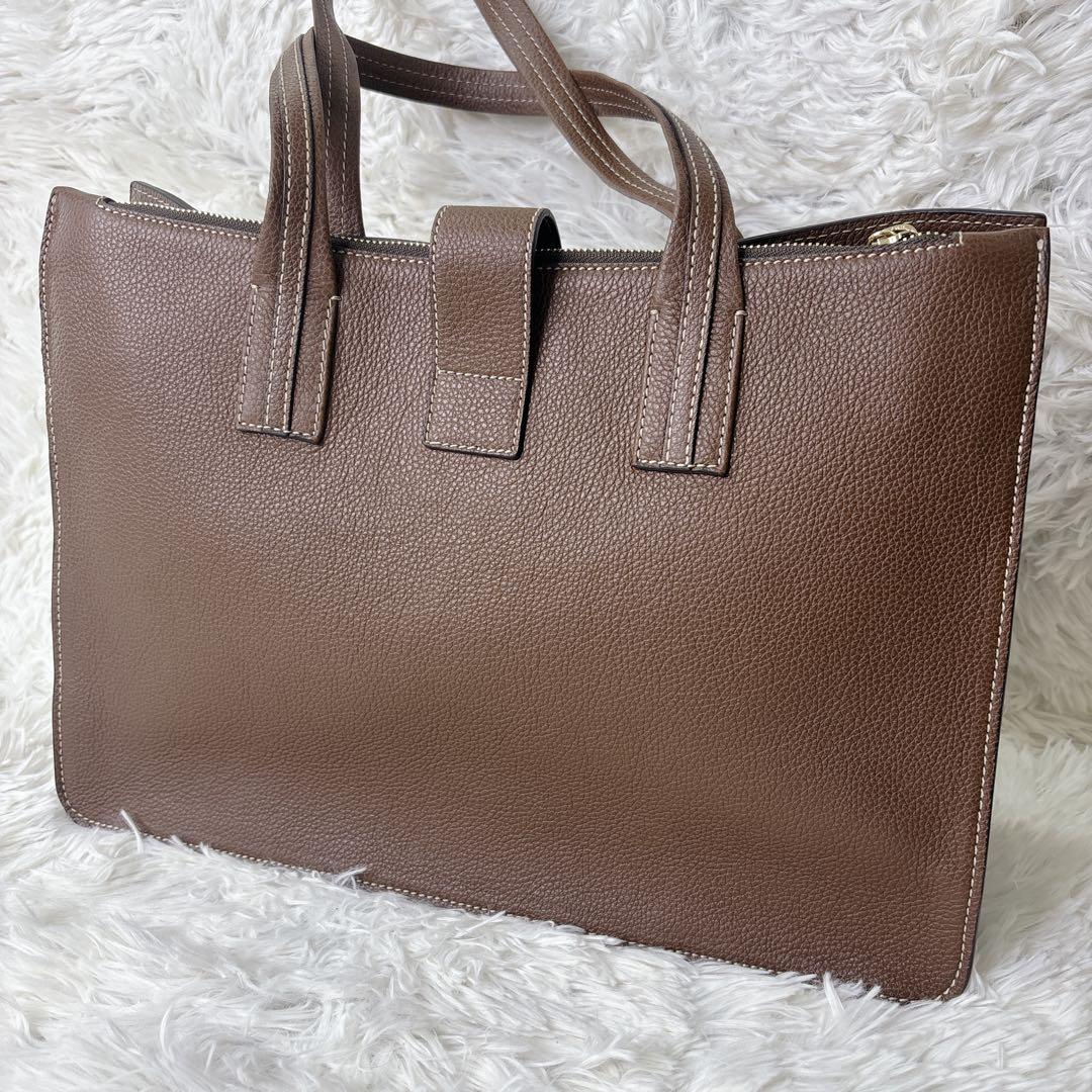 未使用級　FURLA ブラウン ビジネスバッグ　A4 トートバッグ