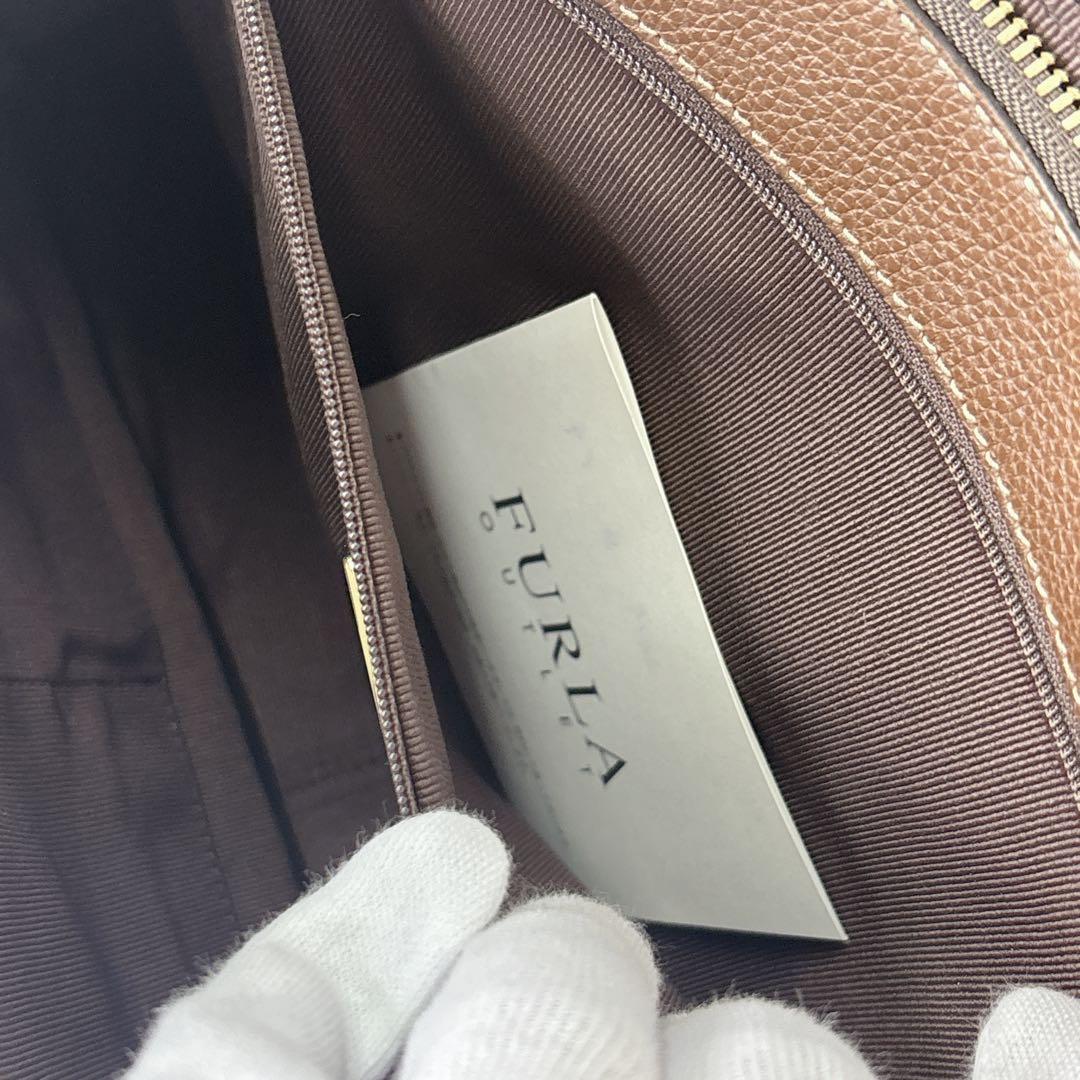 未使用級　FURLA ブラウン ビジネスバッグ　A4 トートバッグ