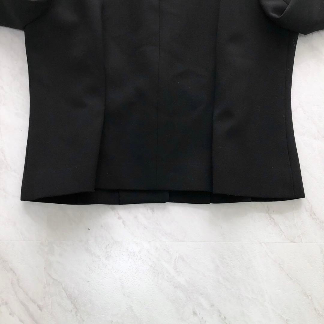 ✨美品✨ヨーコチャン パールジャケット ノーカラー Lサイズ ブラック