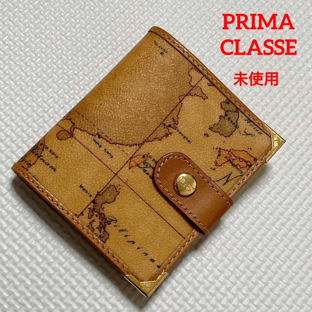 未使用PRIMA CLASSE プリマクラッセ 二つ折り財布　世界地図　クリップ